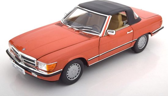 Mercedes-Benz 300 SL W107 Cabrio met Softtop 1986 Orange Metallic 1-18 Norev Mercedes-Benz 300 SL W107 Cabrio met Softtop 1986 Orange Metallic 1-18 Norev