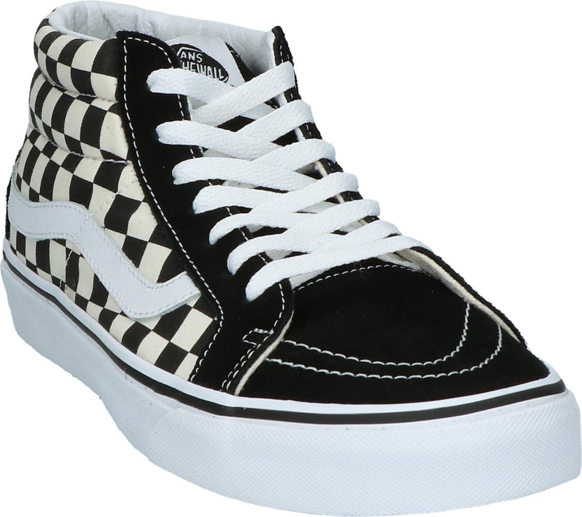 Vans Dames Sneakers Sk8 Mid Reissue Checkerboard - Zwart - Maat 39 | bol.com