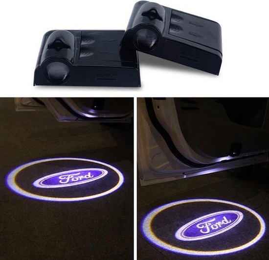 Prooi Leerling rook Set van 2x Auto logo LED LIGHT deur projectors I Inclusief Batterijen I  voor Ford | bol.com