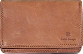 Hunterleren - harmonica portemonnee- 14 pasjes -Hunter bruin