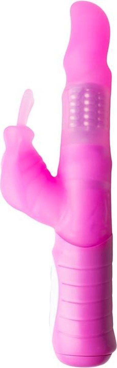 Goedkoopste Sweet Smile – ‘Fancy Pearl’ Vlinder Vibrator met Clitoris Stimulator en Parels in Schacht – Roze