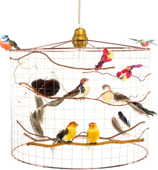 Lampe à suspension avec oiseaux-Country-Table à manger-Chambre-Hall-Bureau-Ø55cm.