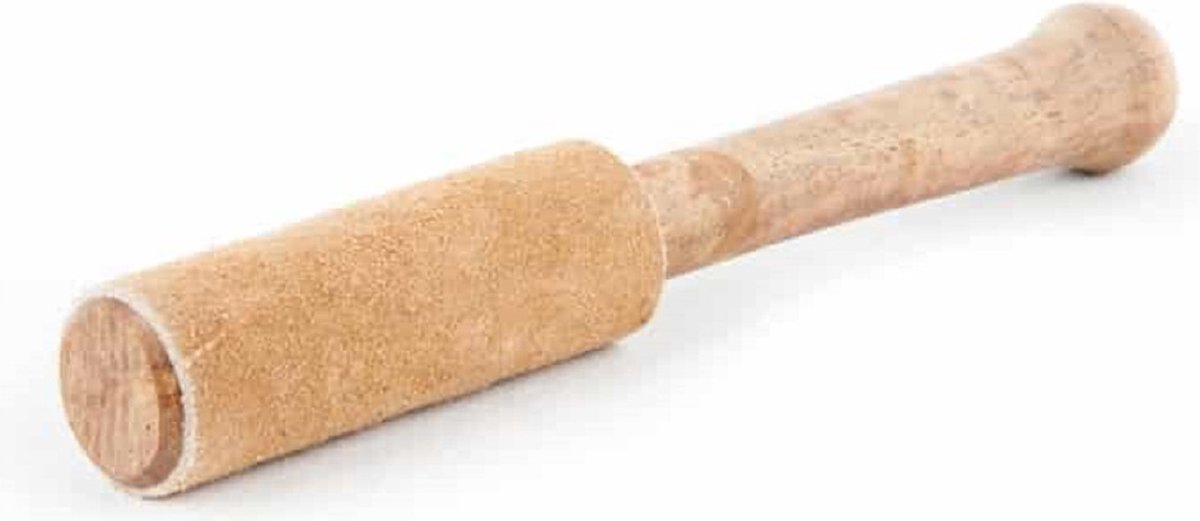 Yogi & Yogini naturals Klankschaal aanstrijkhout klein met suède camel