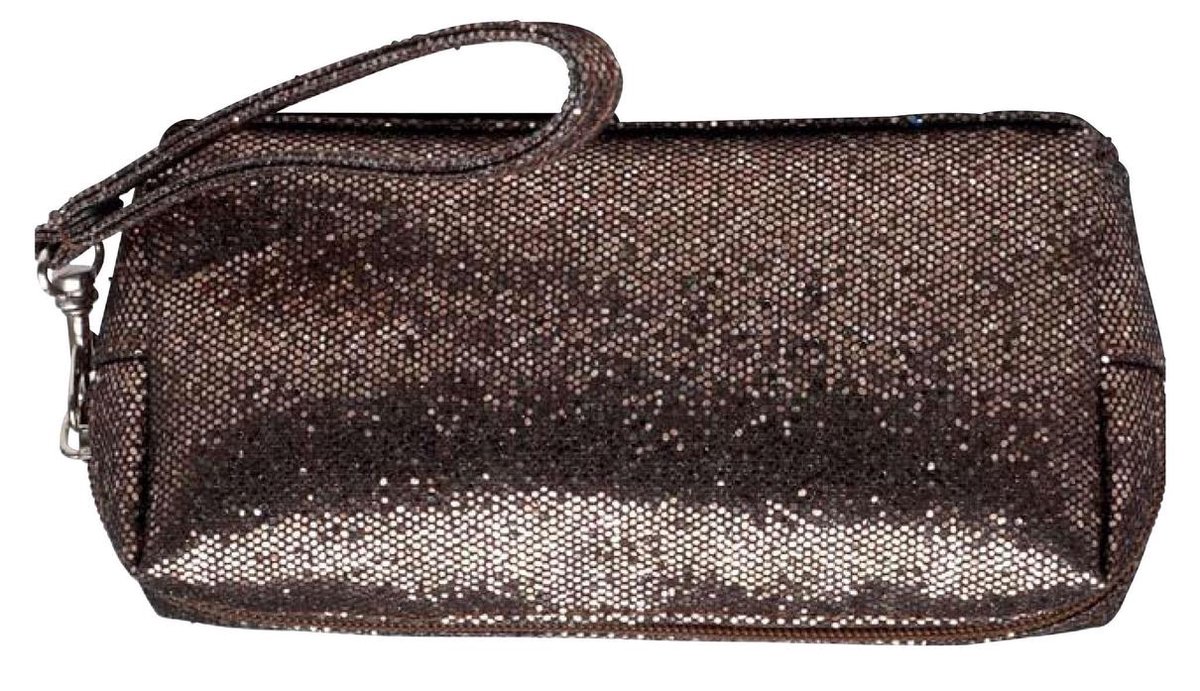 Gillian Jones Glitter - Toilettas - Bruin - afmeting 18 x 5 x 9 cm.