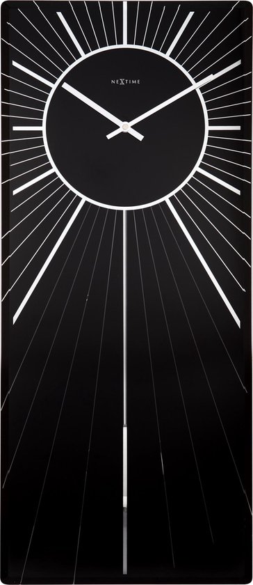 NeXtime Heavenly - Klok - Rechthoekig - Glas - 30x70 cm - Zwart | bol.com