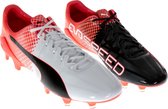 Puma evoSPEED 1.5 FG Voetbalschoenen Heren Voetbalschoenen - Maat 42.5 - Unisex - zwart/wit/rood