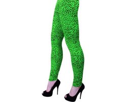Neon groene legging met panter print |