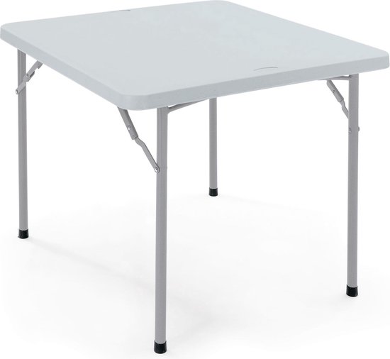 Kloppen verhoging Voorzichtigheid Klaptafel vierkant - bistrotafel - kunststof metaal - grijs - ca. 74 x 87 x  87 cm (h x... | bol.com