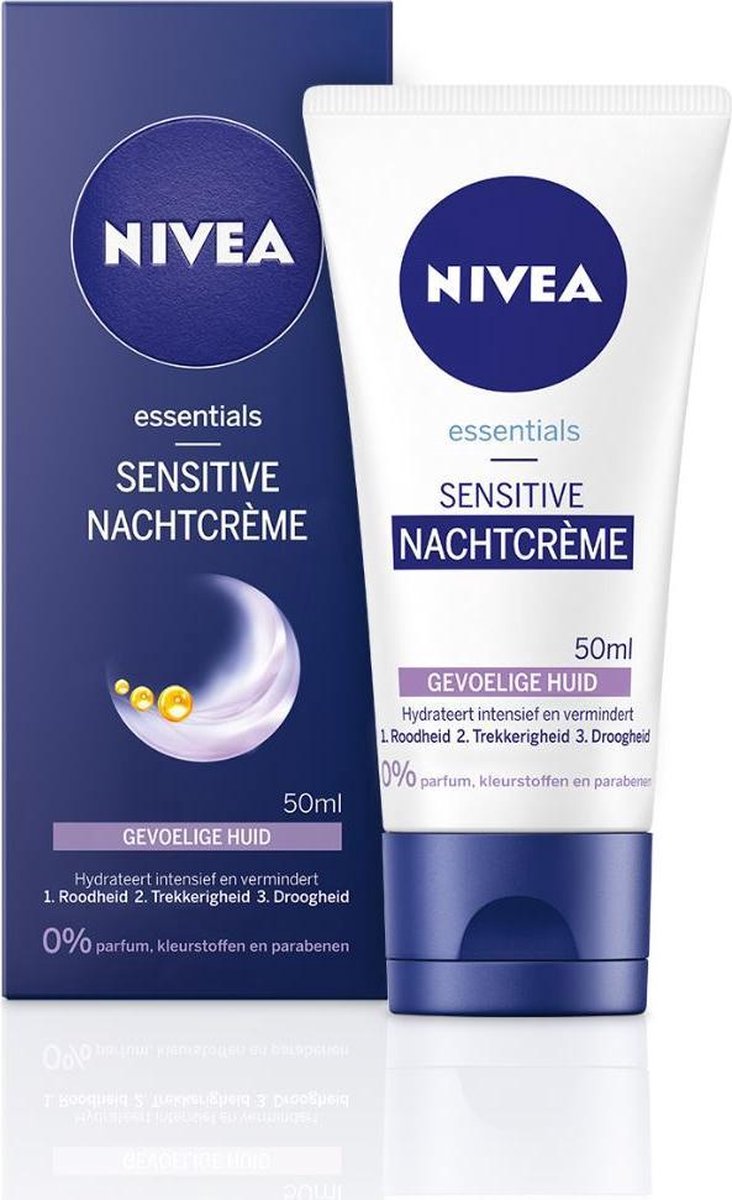 NIVEA Essentials Sensitive - 50 ml - Nachtcrème | bol.com