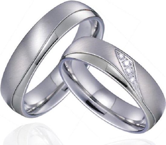 Jonline Prachtige Titanium Ringen voor hem en haar| Trouwringen | Relatieringen | Goud Kleur - Jonline