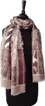 Dames sjaal dierenprint luipaard giraffe zebra beige bruin tinten - zacht viscose - 90 x 180 cm