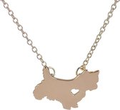 24/7 Jewelry Collection Westie Ketting - West Highland white terrier - Hartje - Hond - Goudkleurig