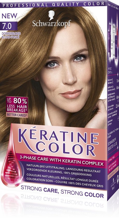 rekruut vooroordeel Onderhandelen Schwarzkopf Keratine Color 7.0 Donkerblond Haarverf - 1 stuk | bol.com
