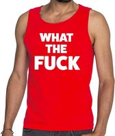 What the Fuck tekst tanktop / mouwloos shirt rood XL