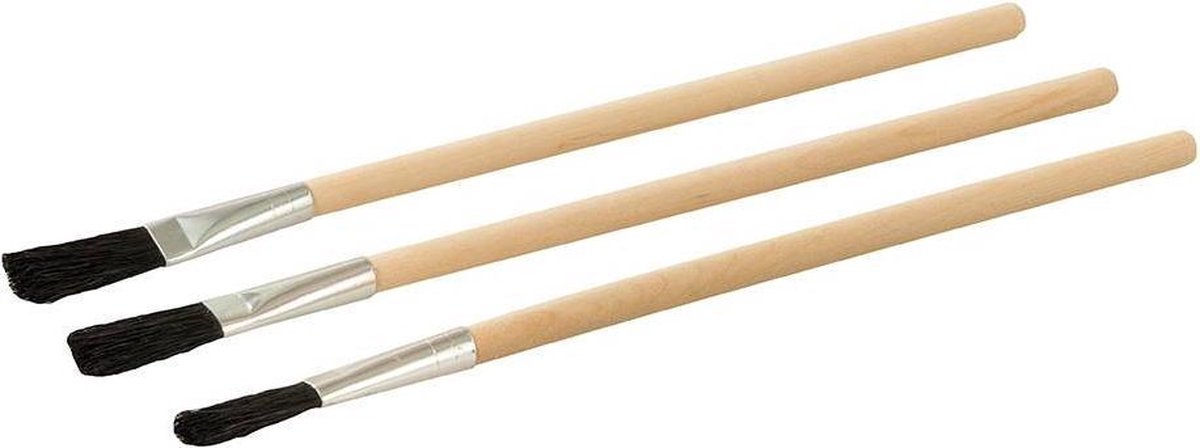 Dickie Dyer Fluxborstels, 25 Stuks Houten handvat