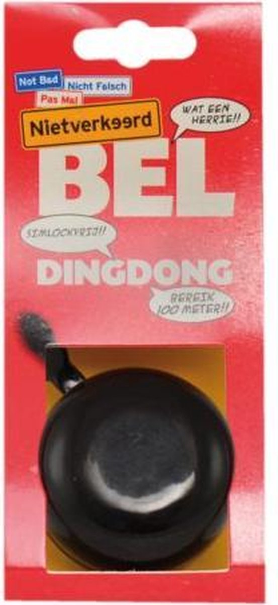 Fietsbel Ding-Dong NietVerkeerd ø60mm - zwart van Merkloos — afbeelding 3
