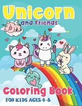 Unicorn and Friends Coloring Book For Kids Age 4-8