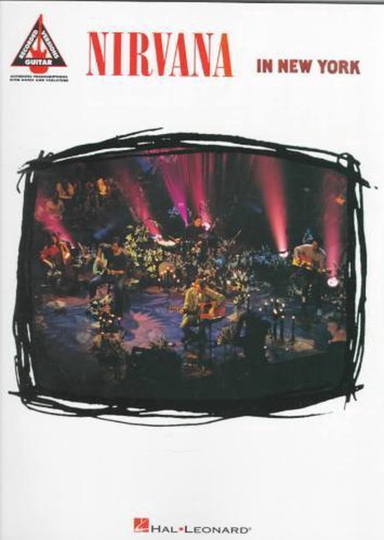 Cover van het boek Nirvana Unplugged in New York, met live-opname van de band.