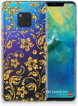 Etui Housse pour Huawei Mate 20 Pro Coque Téléphone Fleurs D'Or