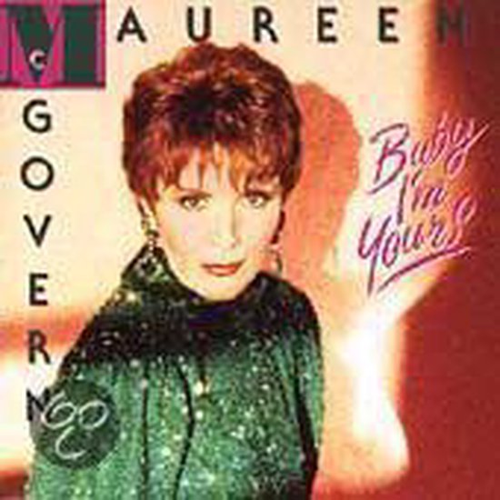 Maureen McGovern op de albumhoes 'Baby I'm Yours'. Ze draagt een groene, glinsterende top en heeft rood haar.