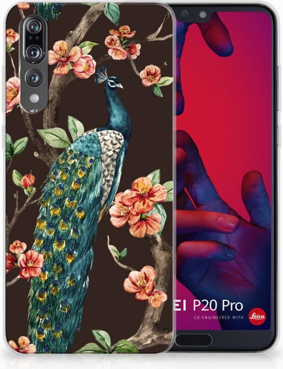 Huawei P20 Pro TPU Hoesje Pauw met Bloemen