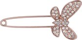 Fako Bijoux® - Sierspeld / Sjaalspeld - Vlinder - Kristal - 73mm - Goudkleurig