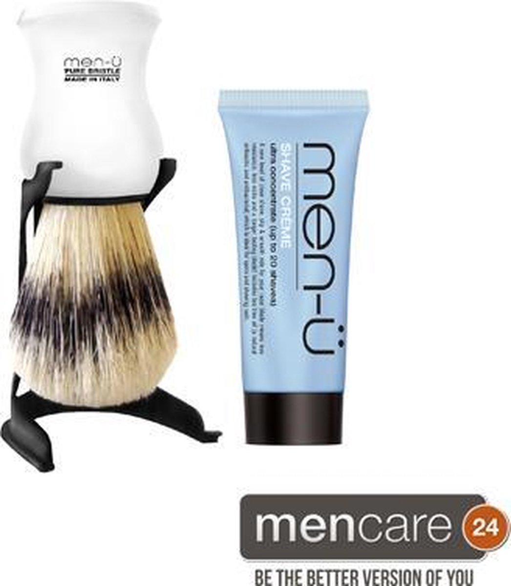 Goedkoopste Men-U Scheerkwast Barbiere Pure Bristle - Wit Standaard Scheercrème