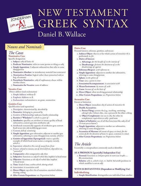 Zondervan Get an A! Study Guides - New Testament Greek Synta ... - cover