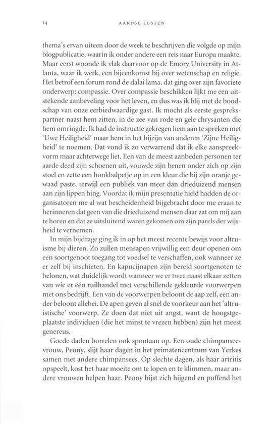 Tekstpagina met tekst over de Dalai Lama en zijn relatie met dieren.