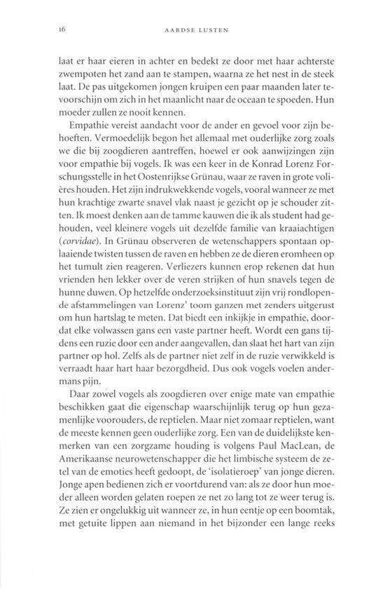 Tekstpagina met tekst over empathie bij vogels en reptielen.