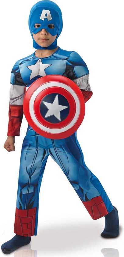 Marvel Avengers Captain America Deluxe - Kostuum Kind - Maat 98/104 |  bol.com
