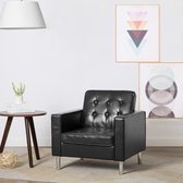 Fauteuil 75x70x75 cm kunstleren bekleding zwart