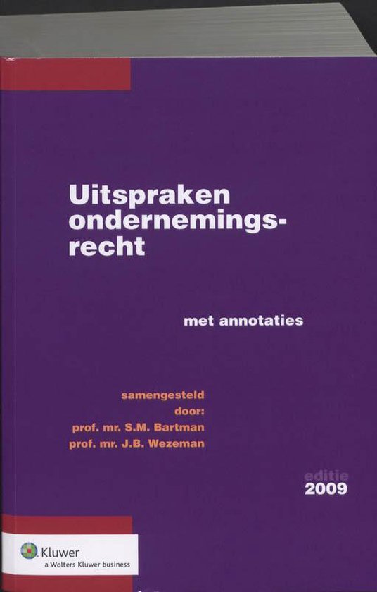 Uitspraken Ondernemingsrecht, 2009 - cover