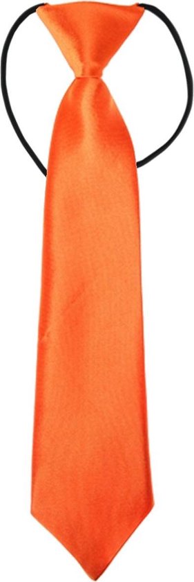 Fako Fashion® - Cravate pour enfants - Uni - Élastique - Orange