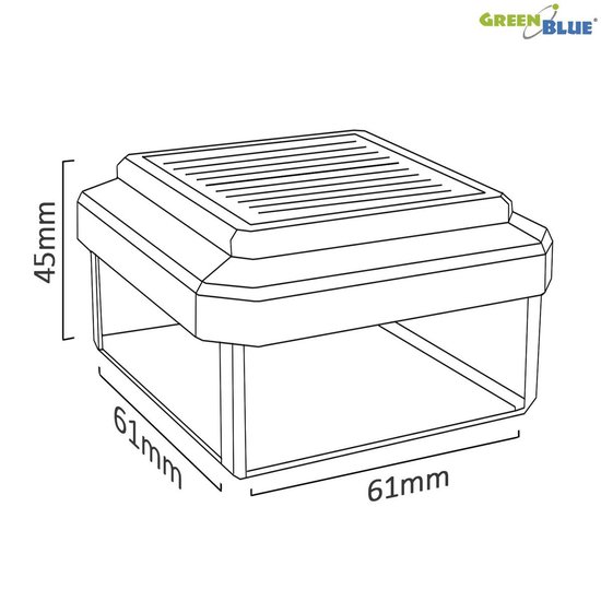 Lampe de jardin solaire avec capteur crépusculaire 81x81x60 mm