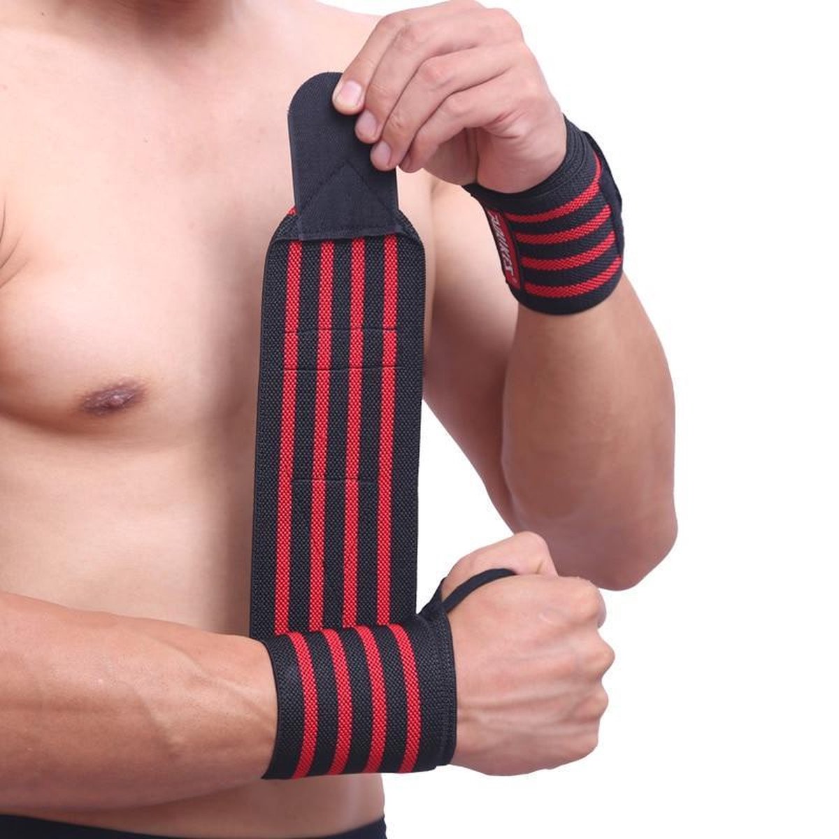 Polsband 2 stuks - Wrist Band - Wrist Support Wraps - Fitness & Crossfit Polsband - Versteviging en versterking polsen - Dubble Red