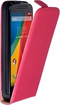 Motorola Moto G 2014 (2nd gen) Leder Flip Case hoesje Roze