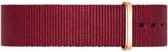 Premium Bordeaux Red - Nato strap 20mm - Gold Buckle - Horlogeband Bordeaux Rood + luxe pouch