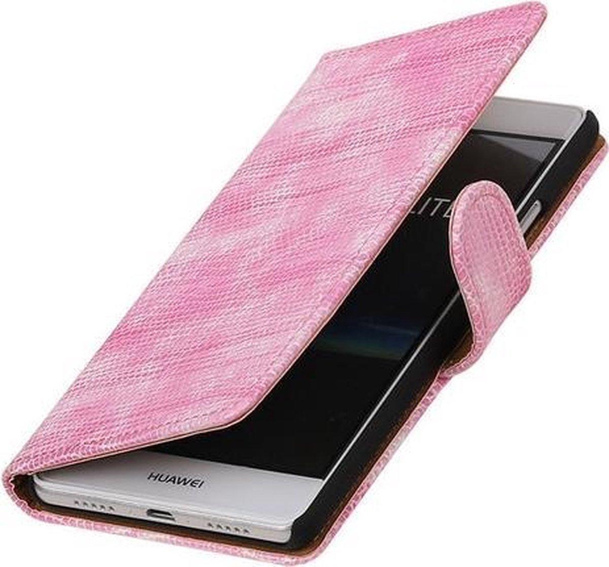 Roze Mini Slang booktype cover hoesje voor Huawei P9 Lite