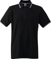 Fruit of the Loom Polo Tipped Black/White XL