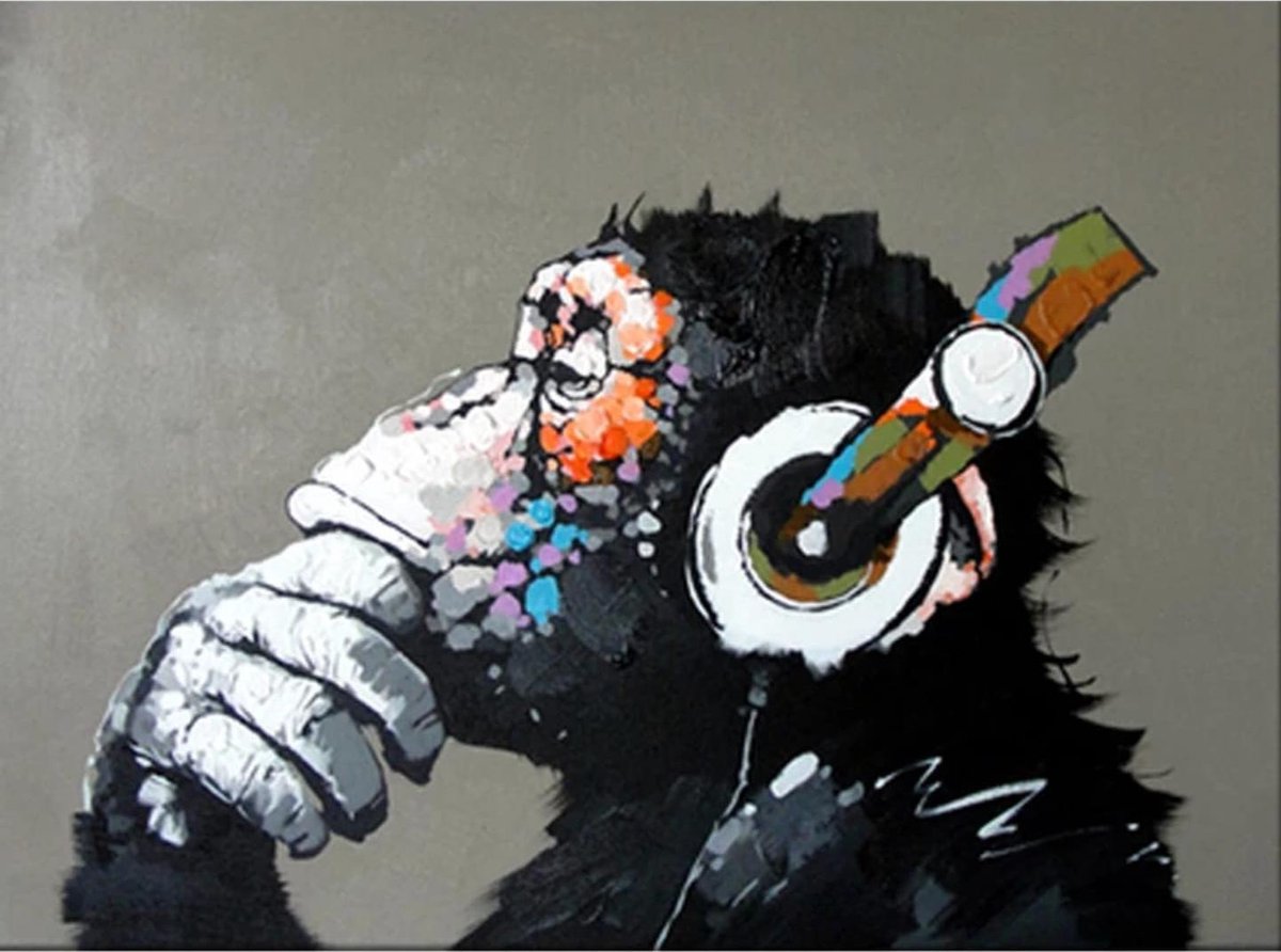 Wonderbaarlijk bol.com | Schilderen Op Nummer 50*40cm - Music Monkey - Linnen WH-16