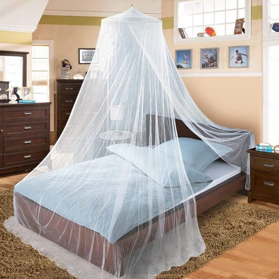 2 Persoons Klamboe voor een Tweepersoons Bed - 250 x 1000 x 60 cm - Kampeerbenodigdheden - Gemakkelijk op te hangen Bescherming tegen Muggen Vliegen en andere Insecten - Vliegengordijn