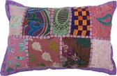 Kussen India Patchwork Paars 30x20cm