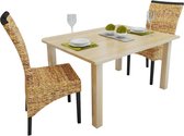 Eetkamerstoelen 2 stuks abaca bruin (incl. vloerviltjes)