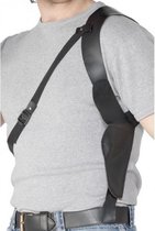 Zwarte schouder holster leder look