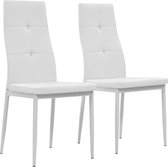 Eetkamerstoelen 43x43,5x96 cm kunstleer wit 2 st