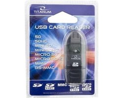 Titanum TA101K Serie - Geheugenkaartlezer - SDHC/MicroSDHC - USB 2.0 - Zwart