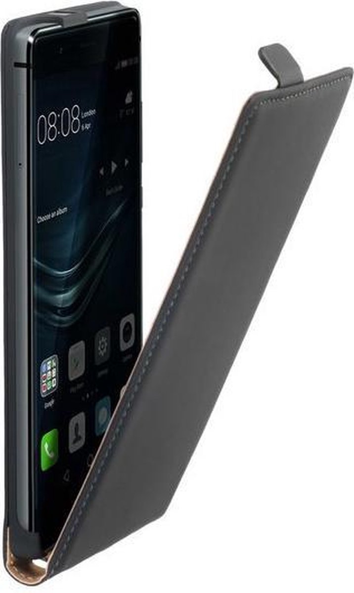 Ver weg puur stel je voor Zwart lederen flip case voor Huawei P9 PLUS Telefoonhoesje | bol.com
