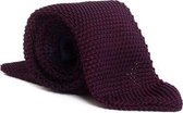 Paarse gebreide stropdas - 100% zijde