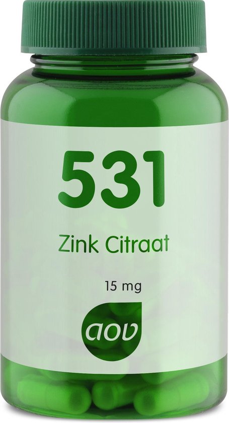 AOV 531 - Zink Citraat 15 mg - 60 Capsules - Mineralen - Voedingssupplementen